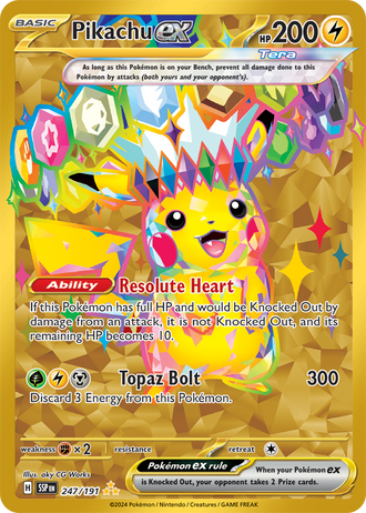 Pikachu ex 247/191 Hyper Rare, Pokémon TCG Surging Sparks