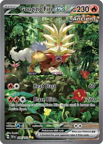 Gouging Fire ex 204/162 Special Illustration Rare, Pokémon TCG Temporal Forces