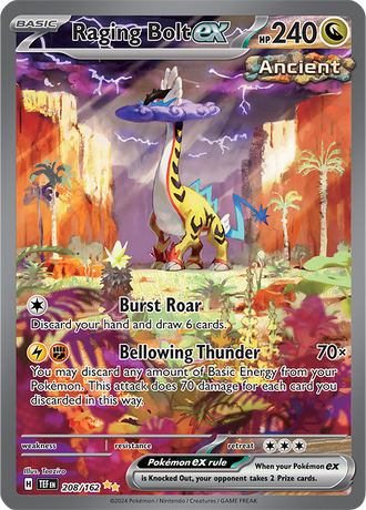 Raging Bolt ex 208/162 Special Illustration Rare, Pokémon TCG Temporal Forces