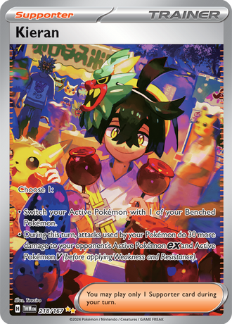 Kieran 218/167 Special Illustration Rare, Pokémon TCG Twilight Masquerade