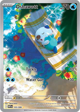 Oshawott 105/086 Illustration Rare, Pokémon TCG White Flare