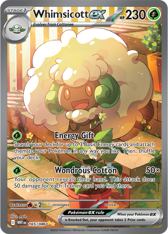 Whimsicott ex 165/086 Special Illustration Rare, Pokémon TCG White Flare