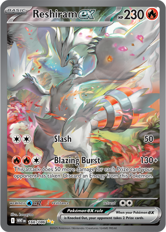 Reshiram ex 166/086 Special Illustration Rare, Pokémon TCG White Flare