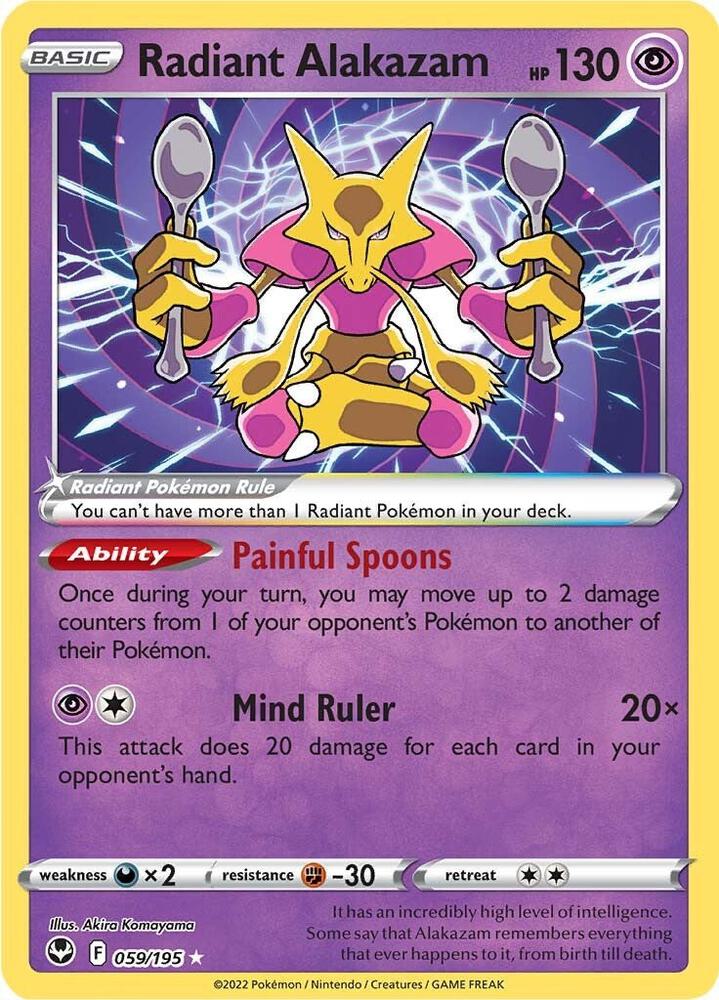 Radiant Alakazam 059/195 Radiant Rare Pokémon card - Silver Tempest