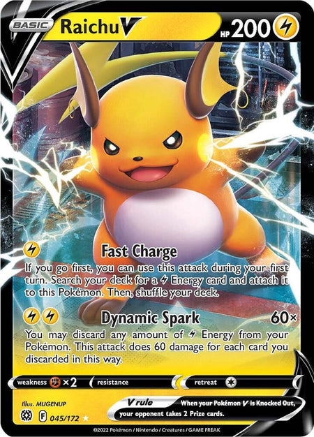 Raichu V #045/172 HOLO UR - Brilliant Stars Sword & Shield Pokemon 2022