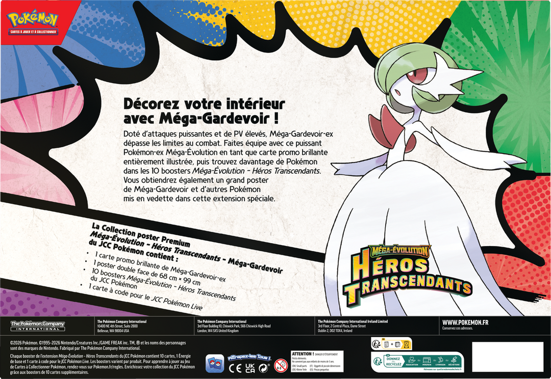 Pokémon French TCG: Héros Transcendants Méga-Lucario Premium Poster Collection (10 Booster Packs + Promo + Poster) - Mega Evolution (FRENCH LANGUAGE CARDS)