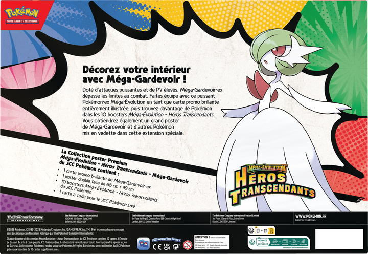 Pokémon French TCG: Héros Transcendants Méga-Lucario Premium Poster Collection (10 Booster Packs + Promo + Poster) - Mega Evolution (FRENCH LANGUAGE CARDS)