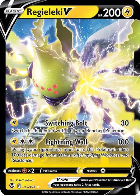 Regieleki V #057/195 HOLO UR - Silver Tempest Sword & Shield Pokemon 2022