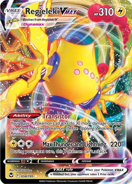 Regieleki VMAX #058/195 HOLO UR - Silver Tempest Sword & Shield Pokemon 2022
