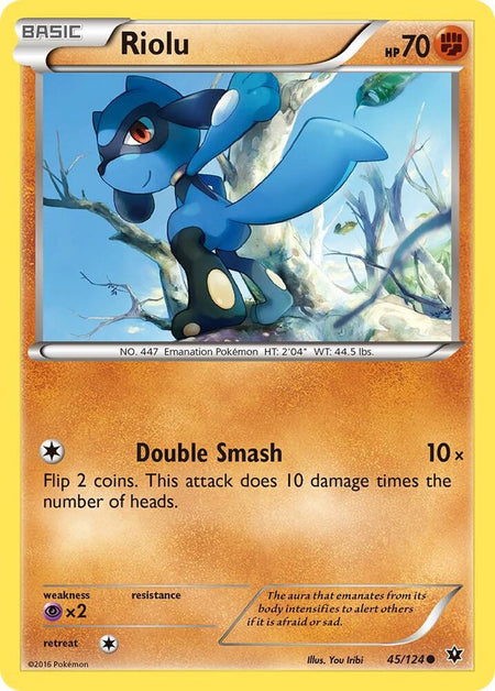 Riolu #45/124 C - Fates Collide XY Pokemon 2016