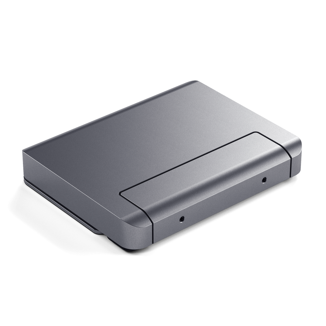 Satechi Aluminum Stand & Hub for iPad Pro folded flat in space gray aluminum