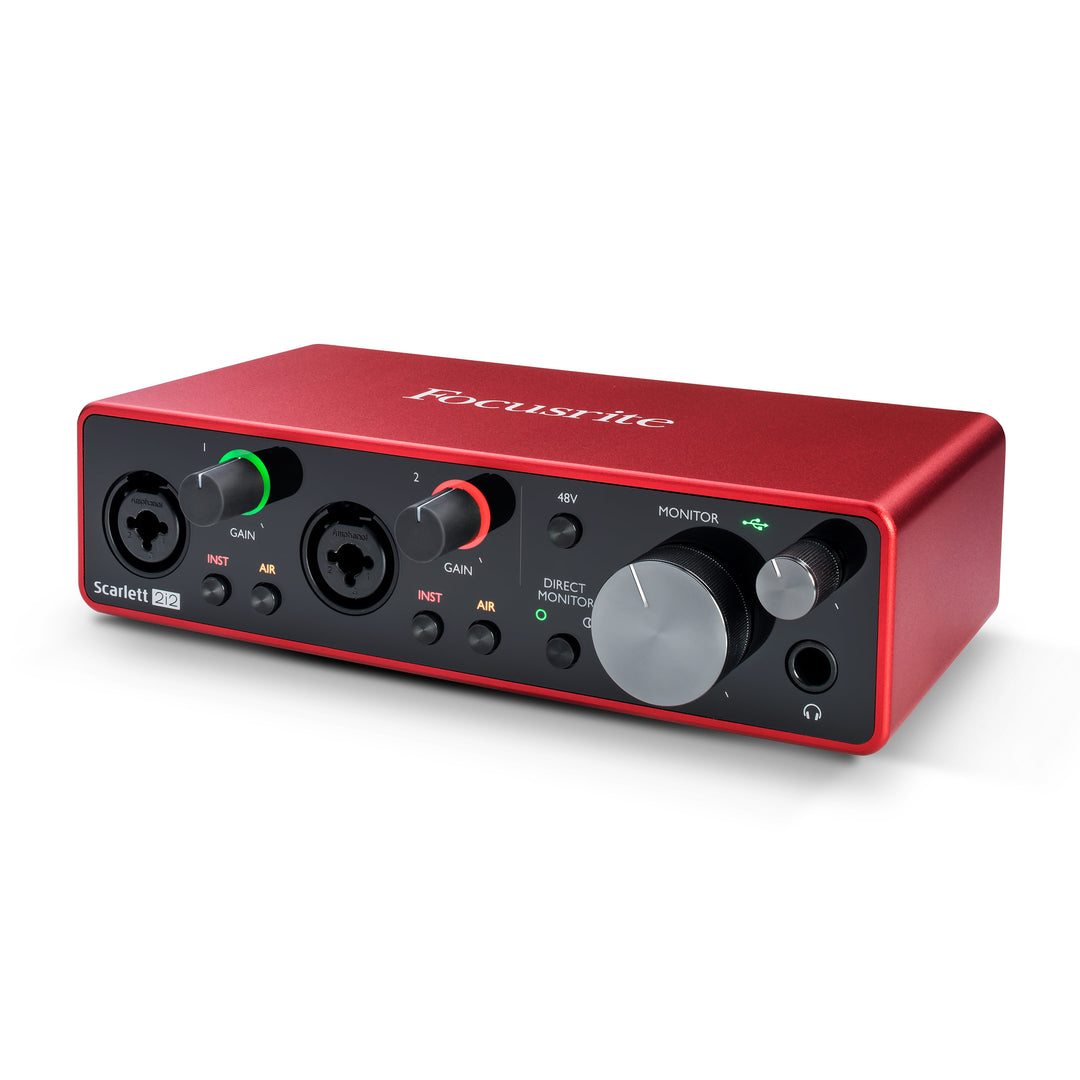Focusrite Scarlett 2i2 3rd Gen, left side profile