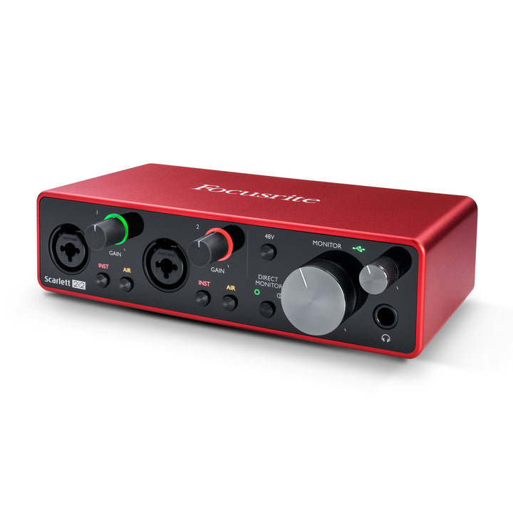 Focusrite Scarlett 2i2 3rd Gen, left side profile