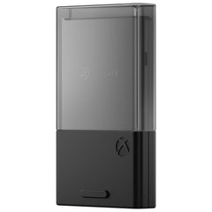 Seagate Storage Expansion Card for Xbox Series X|S inside its protective cover, angled