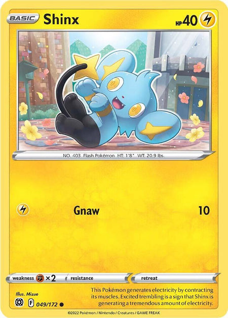 Shinx #049/172 REV HOLO C - Brilliant Stars Sword & Shield Pokemon 2022