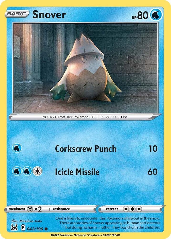 Snover 042/196 Common Pokémon card - Lost Origin