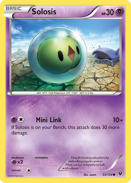 Solosis #33/124 C - Fates Collide XY Pokemon 2016
