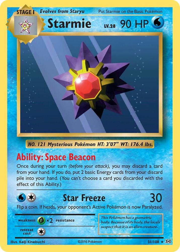 Starmie 31/108 Rare Pokémon card - Evolutions