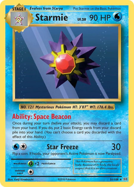 Starmie #31/108 R - Evolutions XY Pokemon 2016