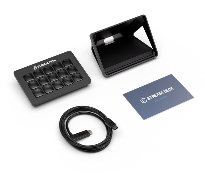 Elgato Stream Deck MK.2 Black in the box with stand, USB-C cable and Quick Start Guide