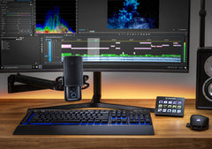 Elgato Stream Deck MK.2 Black, side profile on the magnetic stand