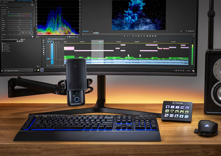 Elgato Stream Deck MK.2 Black, side profile on the magnetic stand