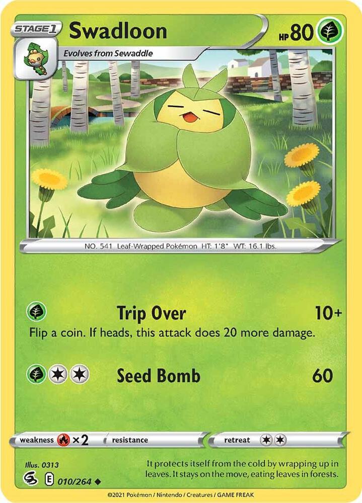 Swadloon 010/264 Uncommon Pokémon card - Fusion Strike
