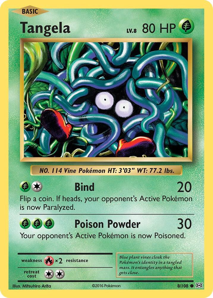 Tangela 8/108 Common Pokémon card - Evolutions