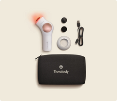 TheraFace PRO white with attachments, stand, USB charging cable and soft carrying bag