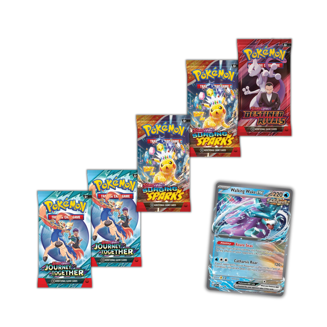 Pokémon TCG: Paradox Clash Tin - Iron Leaves ex (5 Booster Packs + Promo)