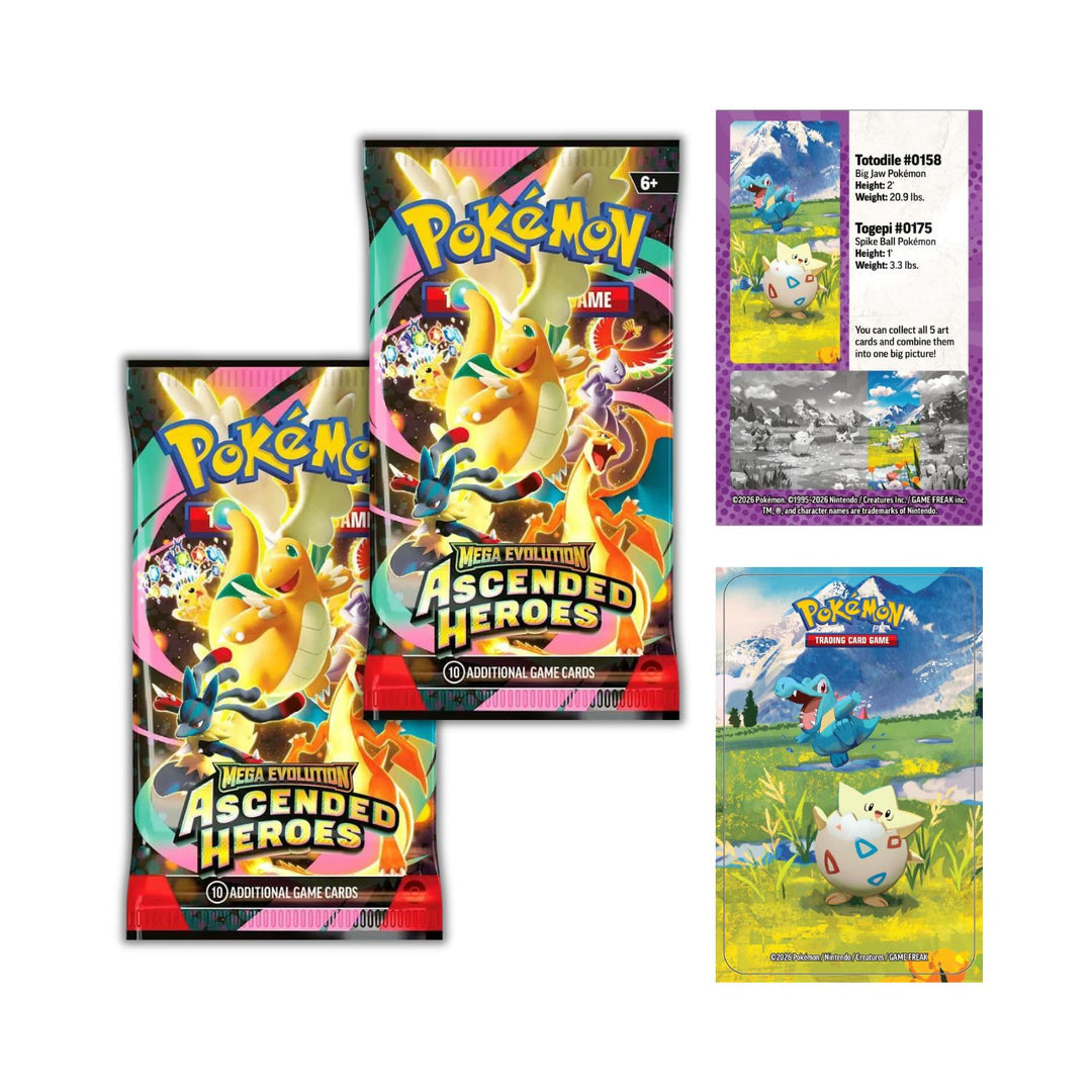 Pokémon TCG: Ascended Heroes Togepi & Totodile Mini Tin (2 Booster Packs + Sticker + Art Card) - Mega Evolution 2026