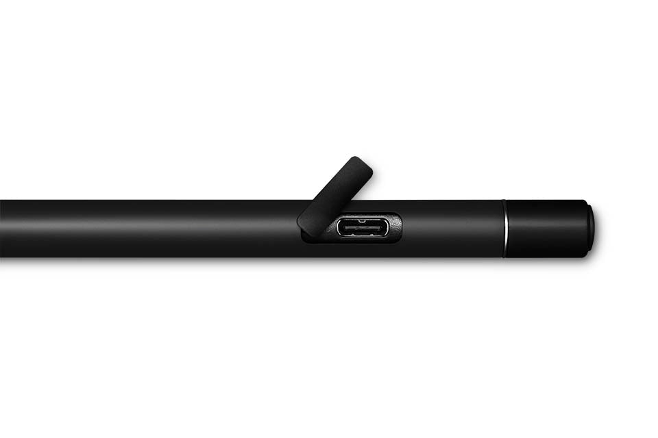 Wacom Bamboo Ink Plus, USB-C charging port with its cover open