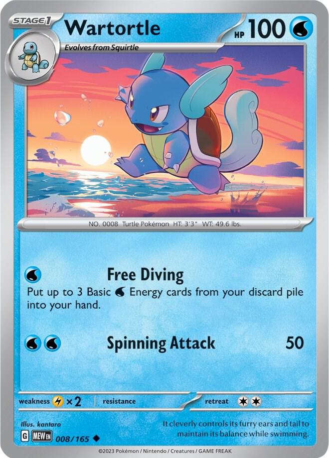 Wartortle 008/165 Uncommon Pokémon card - Scarlet & Violet 151