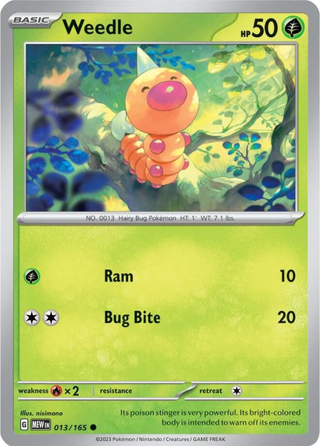 Weedle #013/165 REV HOLO C - Scarlet & Violet 151 Pokemon 2023