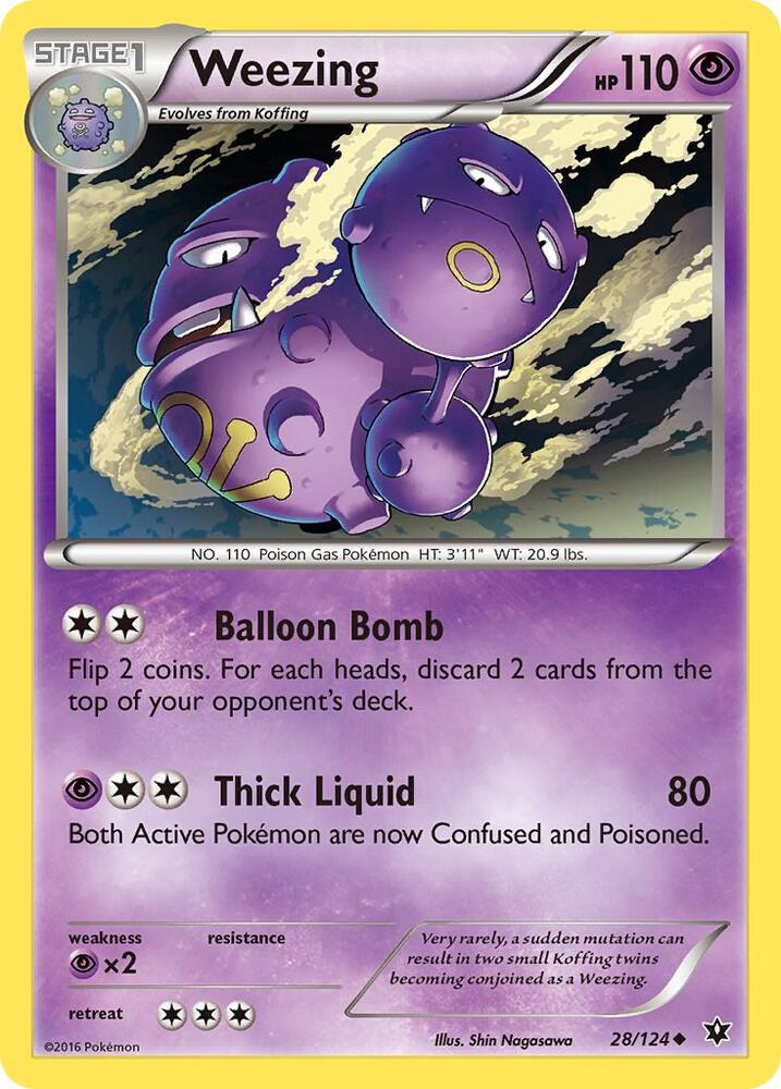 Weezing 28/124 Uncommon Pokémon card - Fates Collide