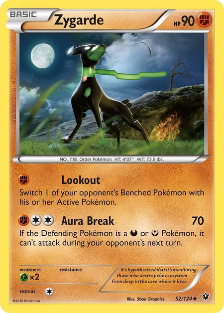 Zygarde #52/124 U - Fates Collide XY Pokemon 2016